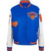 Pro Standard Womens NBA Old English Varsity Jacket(Royal/Orange/Royal)