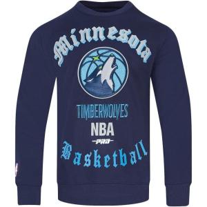 Pro Standard Mens NBA Old English Crewneck Sweatshirt(Midnight Navy)