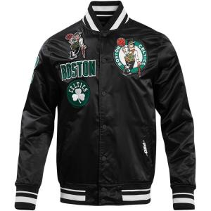 Pro Standard Mens NBA Retro Classics Satin Jacket(Black)