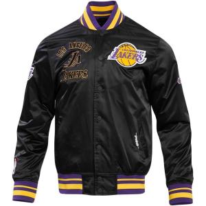 Pro Standard Mens NBA Retro Classics Satin Jacket(Black/Purple/Yellow)