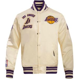 Pro Standard Mens NBA Retro Classics Satin Jacket(Eggshell/ Purple)