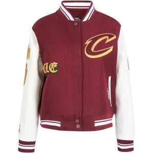 Pro Standard Womens NBA Old English Varsity Jacket(Wine/White)