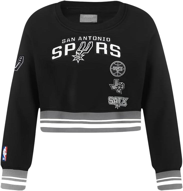 imagePro Standard Big Girls NBA Retro Classics Fleece Crewneck SweatshirtBlackGray