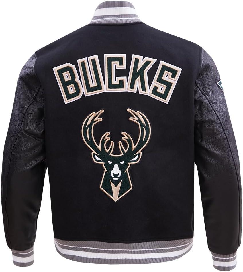 imagePro Standard Mens NBA Retro Classics Varsity JacketBlackGray