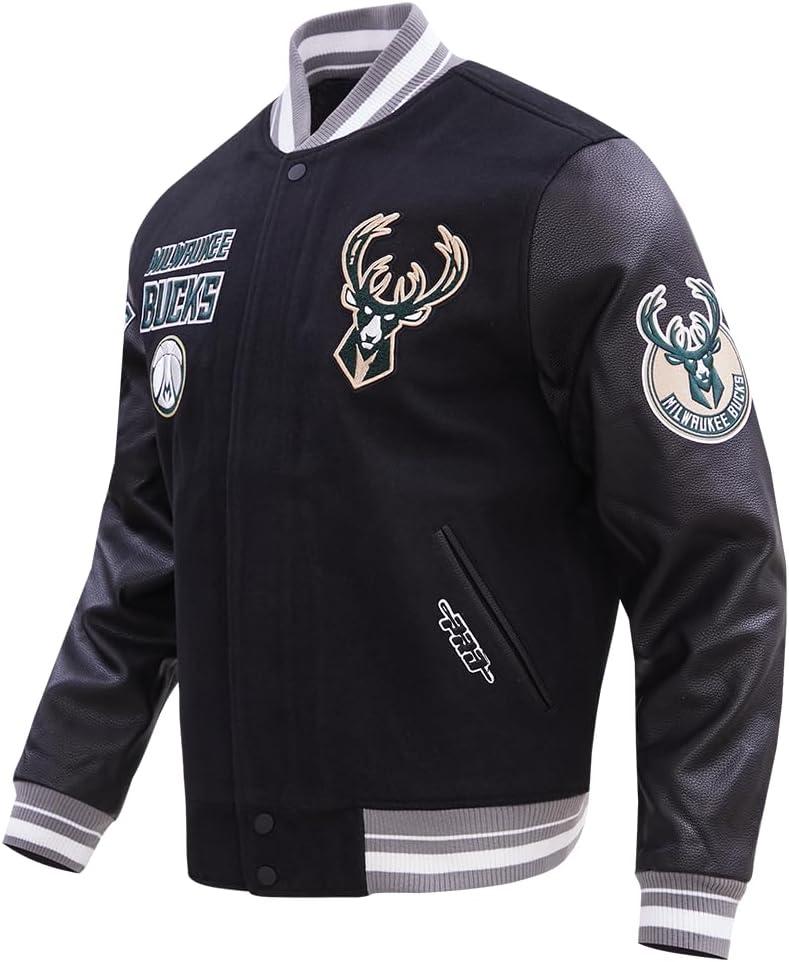 imagePro Standard Mens NBA Retro Classics Varsity JacketBlackGray