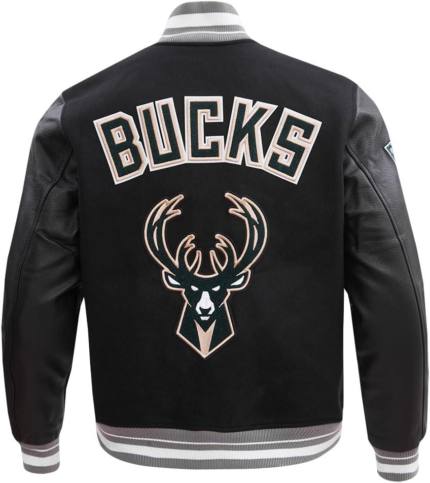imagePro Standard Mens NBA Retro Classics Varsity JacketBlackGray