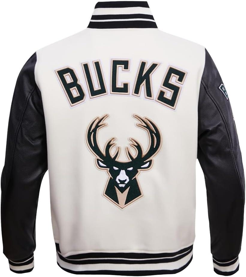 imagePro Standard Mens NBA Retro Classics Varsity JacketEggshell Black