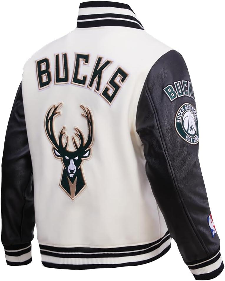 imagePro Standard Mens NBA Retro Classics Varsity JacketEggshell Black