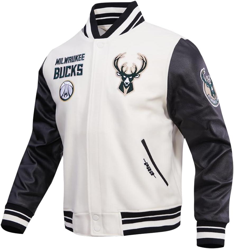 imagePro Standard Mens NBA Retro Classics Varsity JacketEggshell Black