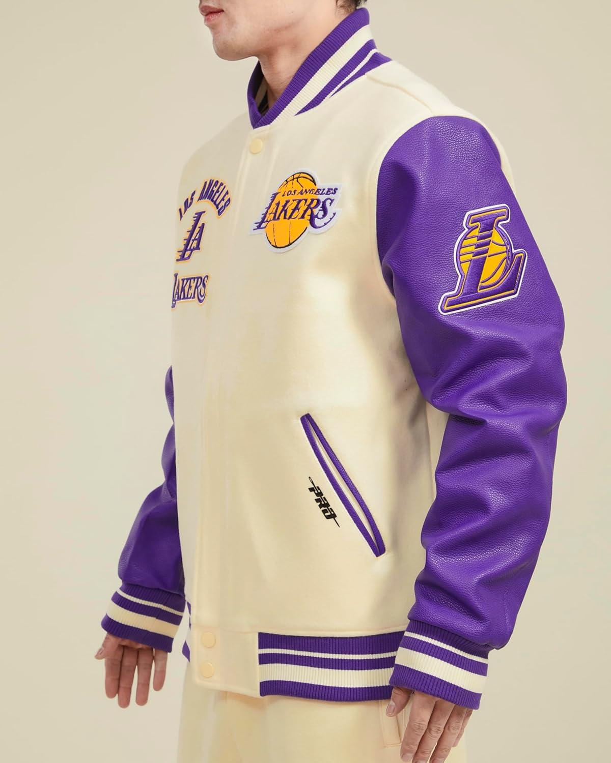 imagePro Standard Mens NBA Retro Classics Varsity JacketEggshell Purple