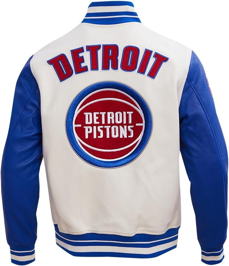 imagePro Standard Mens NBA Retro Classics Varsity JacketEggshellRoyal Blue