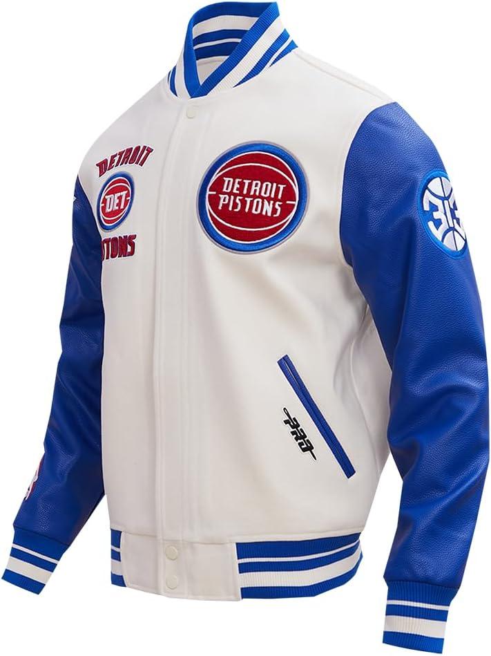 imagePro Standard Mens NBA Retro Classics Varsity JacketEggshellRoyal Blue