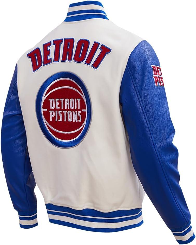 imagePro Standard Mens NBA Retro Classics Varsity JacketEggshellRoyal Blue