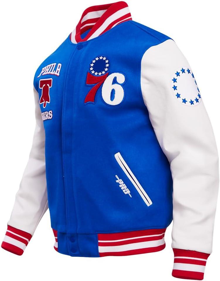 imagePro Standard Mens NBA Retro Classics Varsity JacketRoyal BlueRed