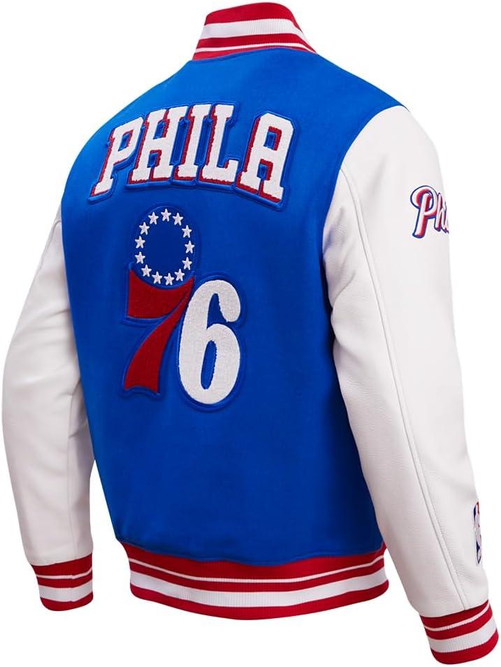 imagePro Standard Mens NBA Retro Classics Varsity JacketRoyal BlueRed