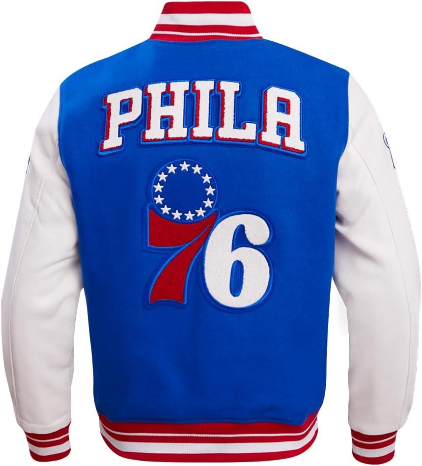 imagePro Standard Mens NBA Retro Classics Varsity JacketRoyal BlueRed