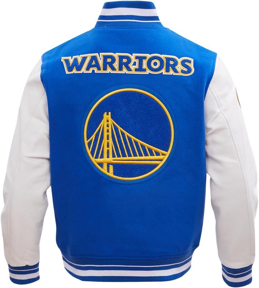 imagePro Standard Mens NBA Retro Classics Varsity JacketRoyal BlueWhite