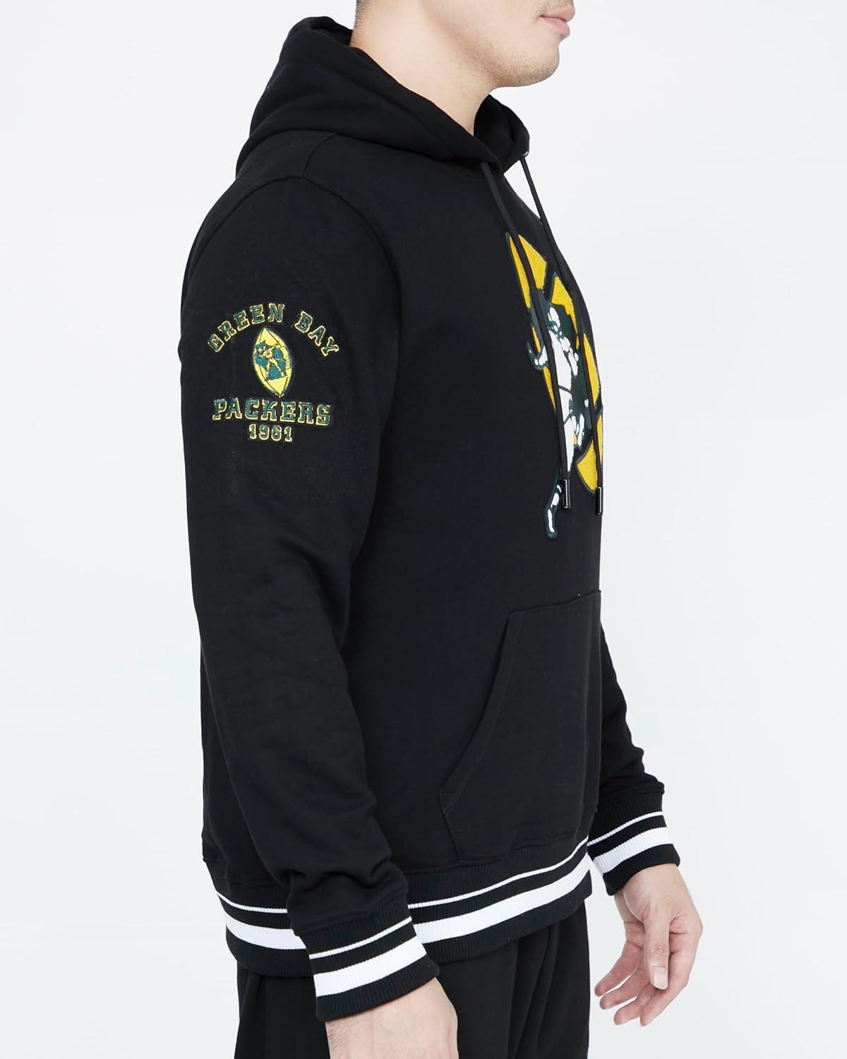 imagePro Standard Mens NFL Retro Classics Brushed Back French Terry Pull Over HoodieBlack