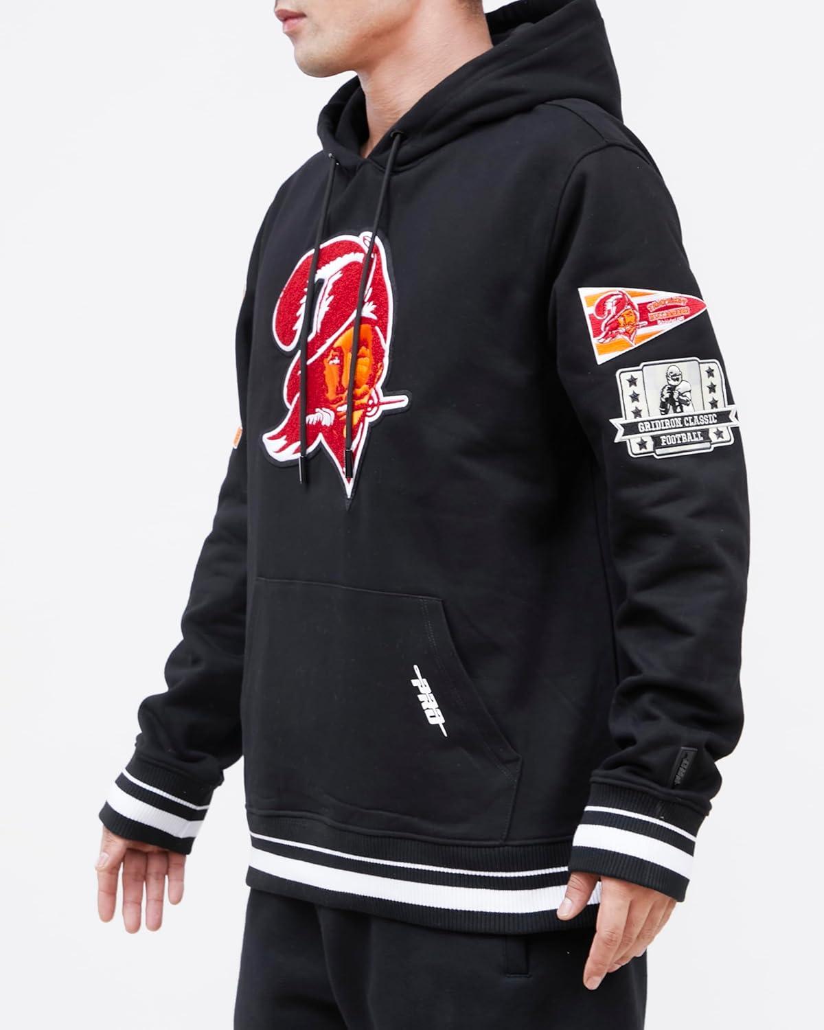 imagePro Standard Mens NFL Retro Classics Brushed Back French Terry Pull Over HoodieBlack