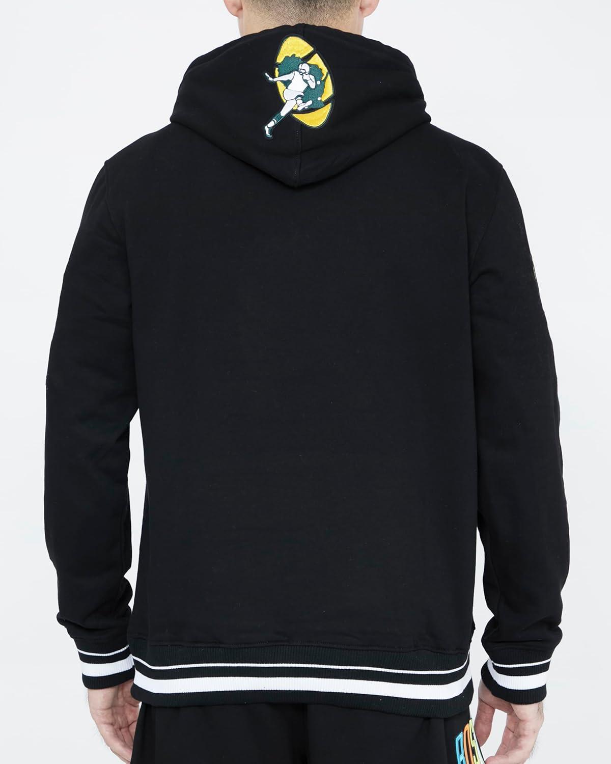 imagePro Standard Mens NFL Retro Classics Brushed Back French Terry Pull Over HoodieBlack