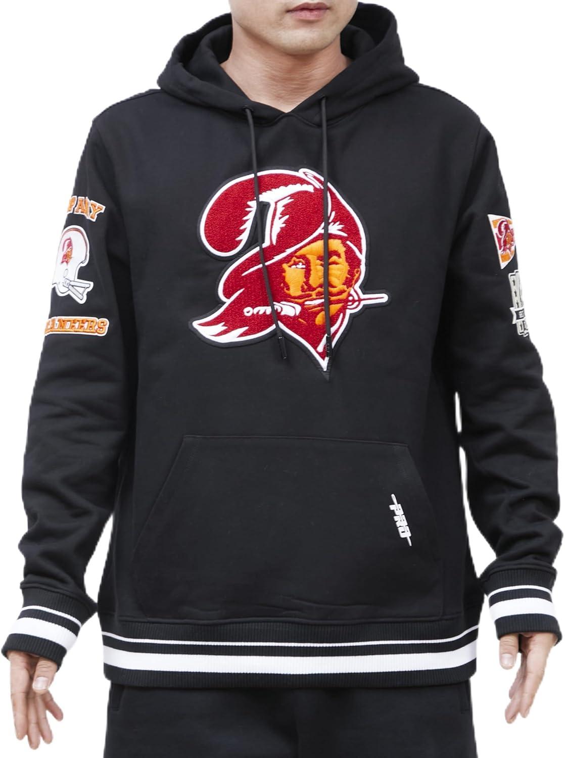 imagePro Standard Mens NFL Retro Classics Brushed Back French Terry Pull Over HoodieBlack