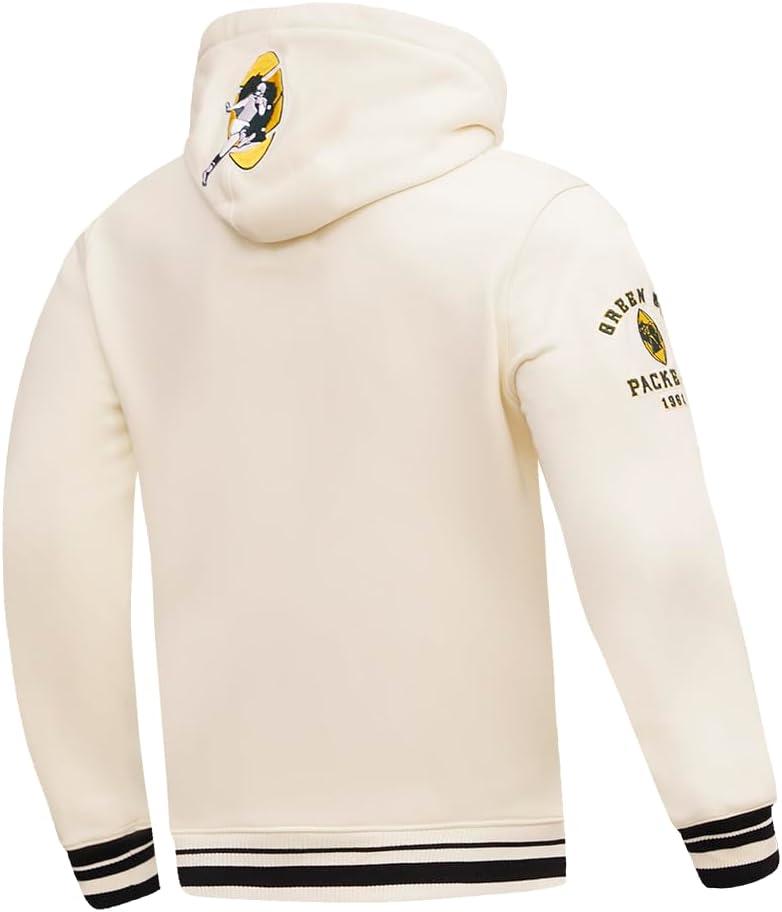 imagePro Standard Mens NFL Retro Classics Brushed Back French Terry Pull Over HoodieEggshell Black