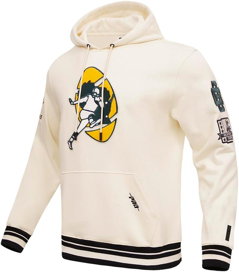 imagePro Standard Mens NFL Retro Classics Brushed Back French Terry Pull Over HoodieEggshell Black