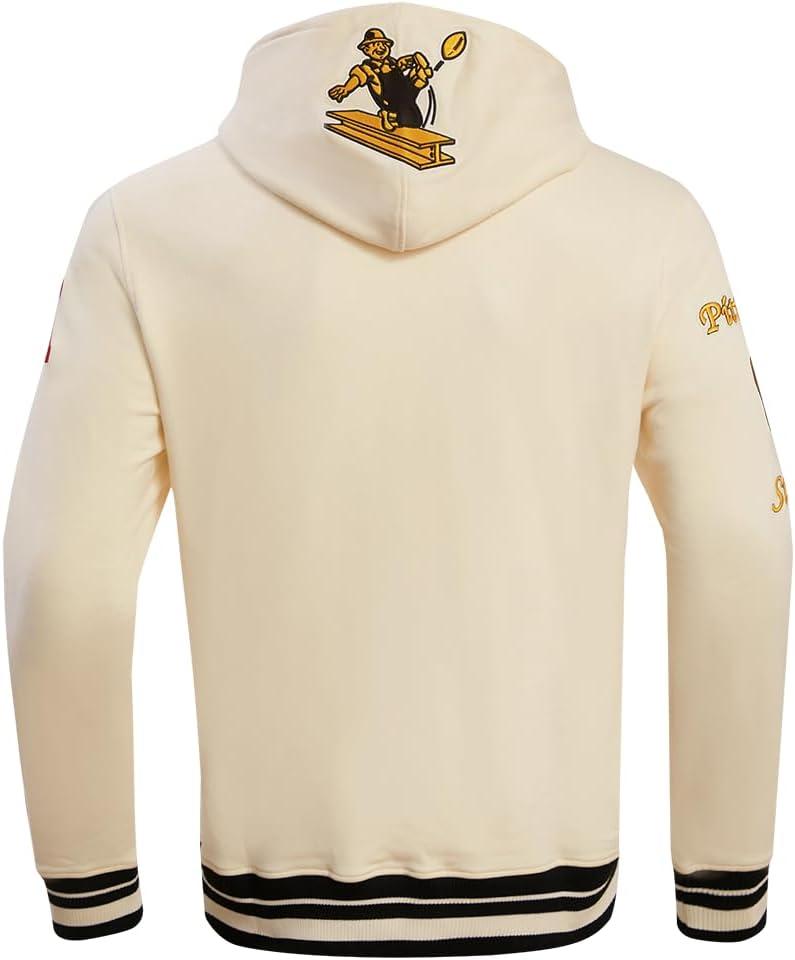 imagePro Standard Mens NFL Retro Classics Brushed Back French Terry Pull Over HoodieEggshell Black