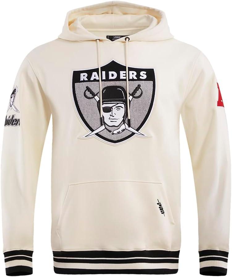 imagePro Standard Mens NFL Retro Classics Brushed Back French Terry Pull Over HoodieEggshell Black