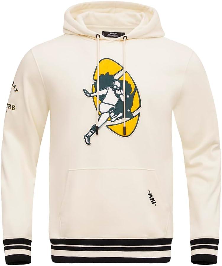 imagePro Standard Mens NFL Retro Classics Brushed Back French Terry Pull Over HoodieEggshell Black