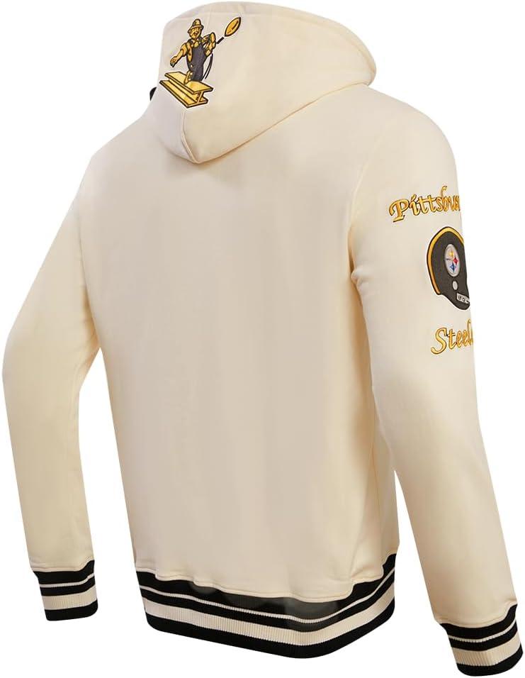 imagePro Standard Mens NFL Retro Classics Brushed Back French Terry Pull Over HoodieEggshell Black