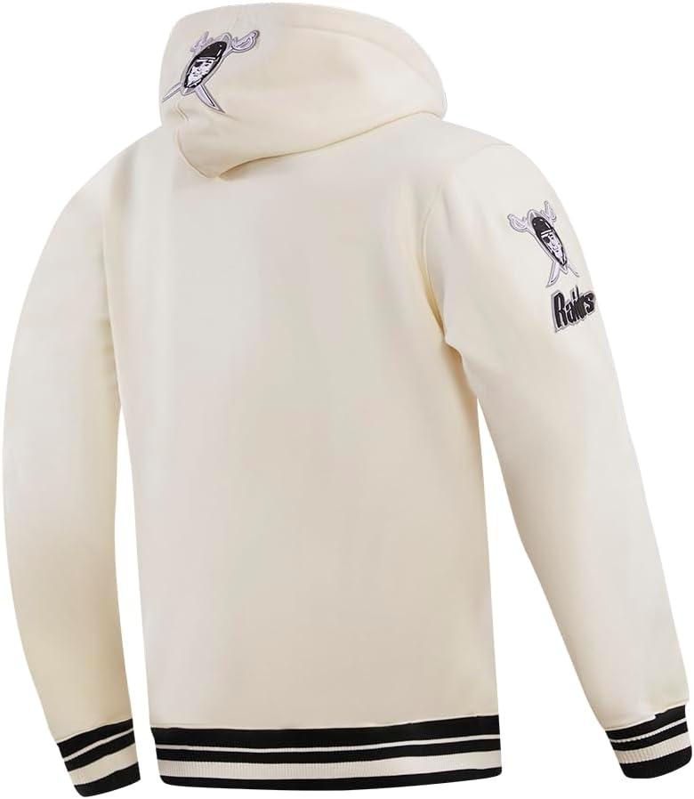 imagePro Standard Mens NFL Retro Classics Brushed Back French Terry Pull Over HoodieEggshell Black