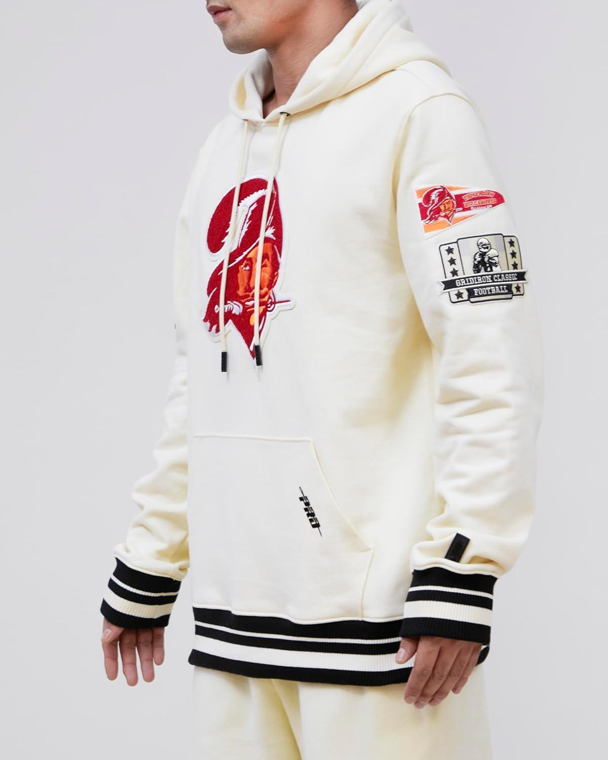 imagePro Standard Mens NFL Retro Classics Brushed Back French Terry Pull Over HoodieEggshell Black