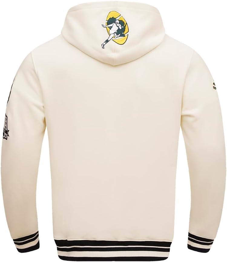 imagePro Standard Mens NFL Retro Classics Brushed Back French Terry Pull Over HoodieEggshell Black