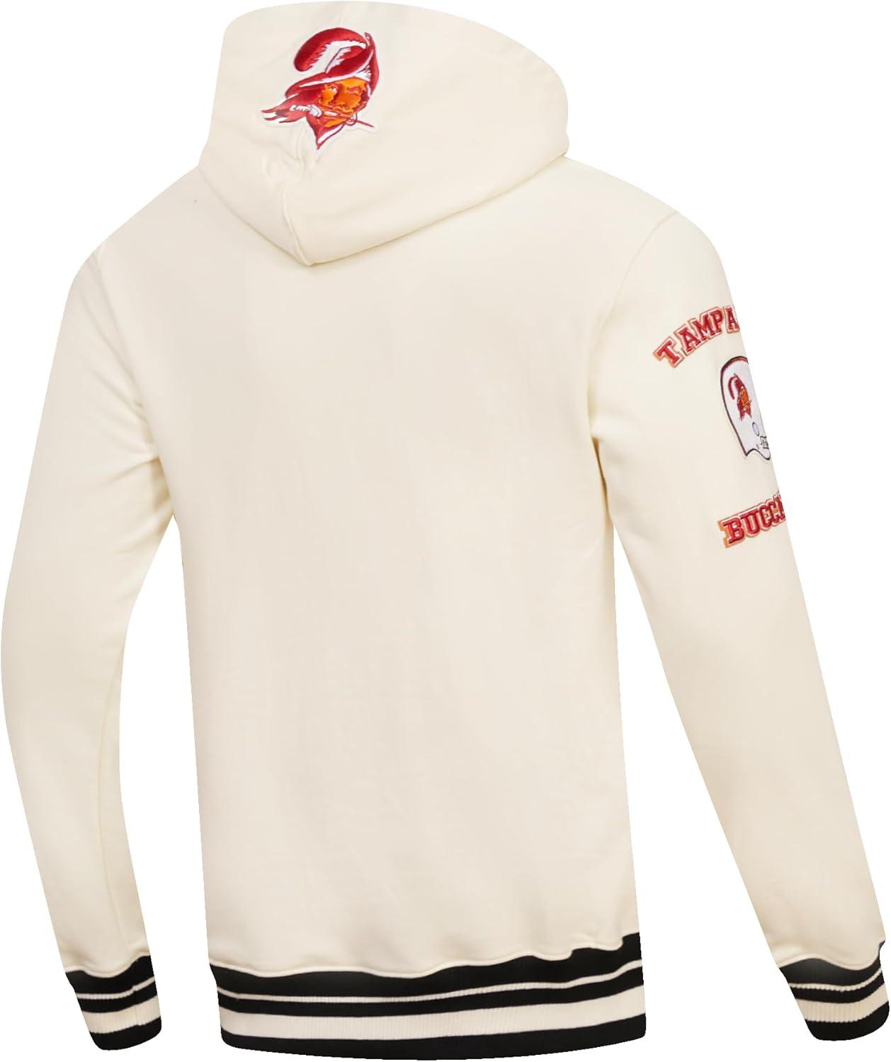 imagePro Standard Mens NFL Retro Classics Brushed Back French Terry Pull Over HoodieEggshell Black