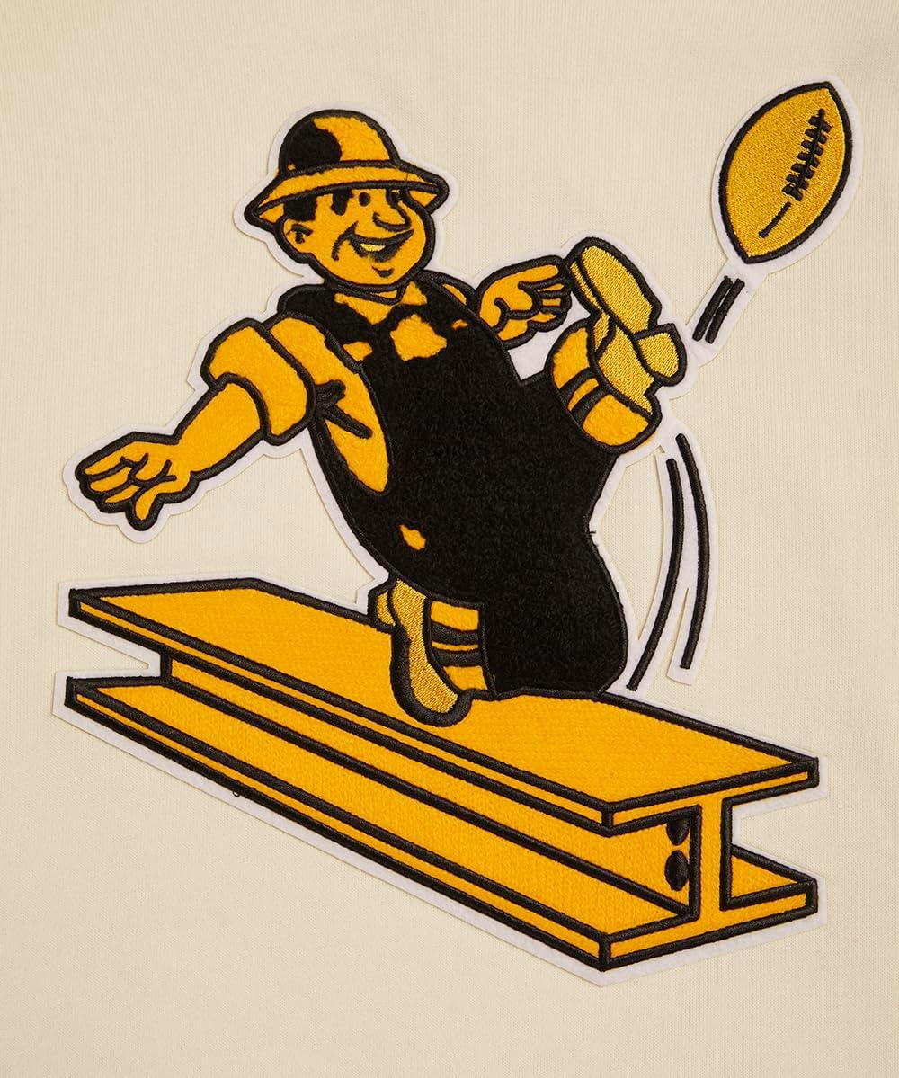 imagePro Standard Mens NFL Retro Classics Brushed Back French Terry Pull Over HoodieEggshell Black