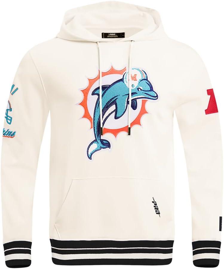 imagePro Standard Mens NFL Retro Classics Brushed Back French Terry Pull Over HoodieEggshell Black