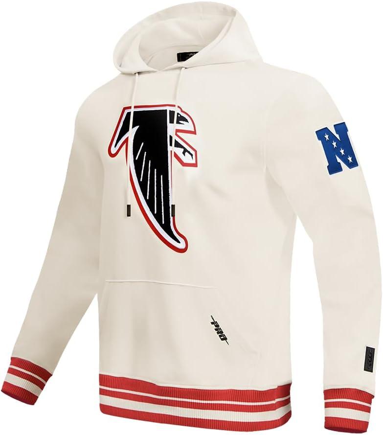 imagePro Standard Mens NFL Retro Classics Brushed Back French Terry Pull Over HoodieEggshell Red