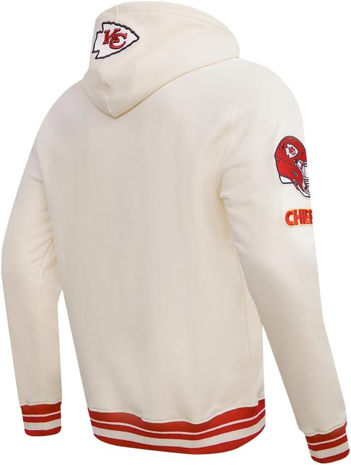 imagePro Standard Mens NFL Retro Classics Brushed Back French Terry Pull Over HoodieEggshell Red