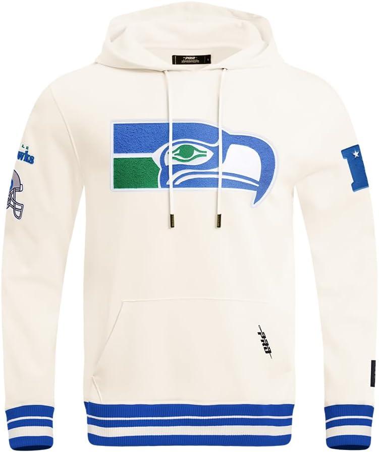 imagePro Standard Mens NFL Retro Classics Brushed Back French Terry Pull Over HoodieEggshellRoyal Blue