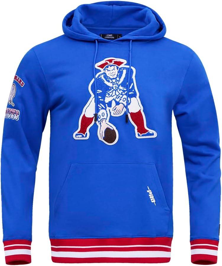 imagePro Standard Mens NFL Retro Classics Brushed Back French Terry Pull Over HoodieRoyal BlueRed