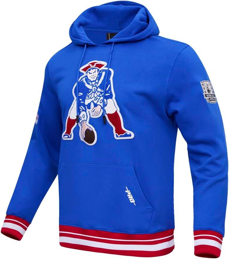imagePro Standard Mens NFL Retro Classics Brushed Back French Terry Pull Over HoodieRoyal BlueRed
