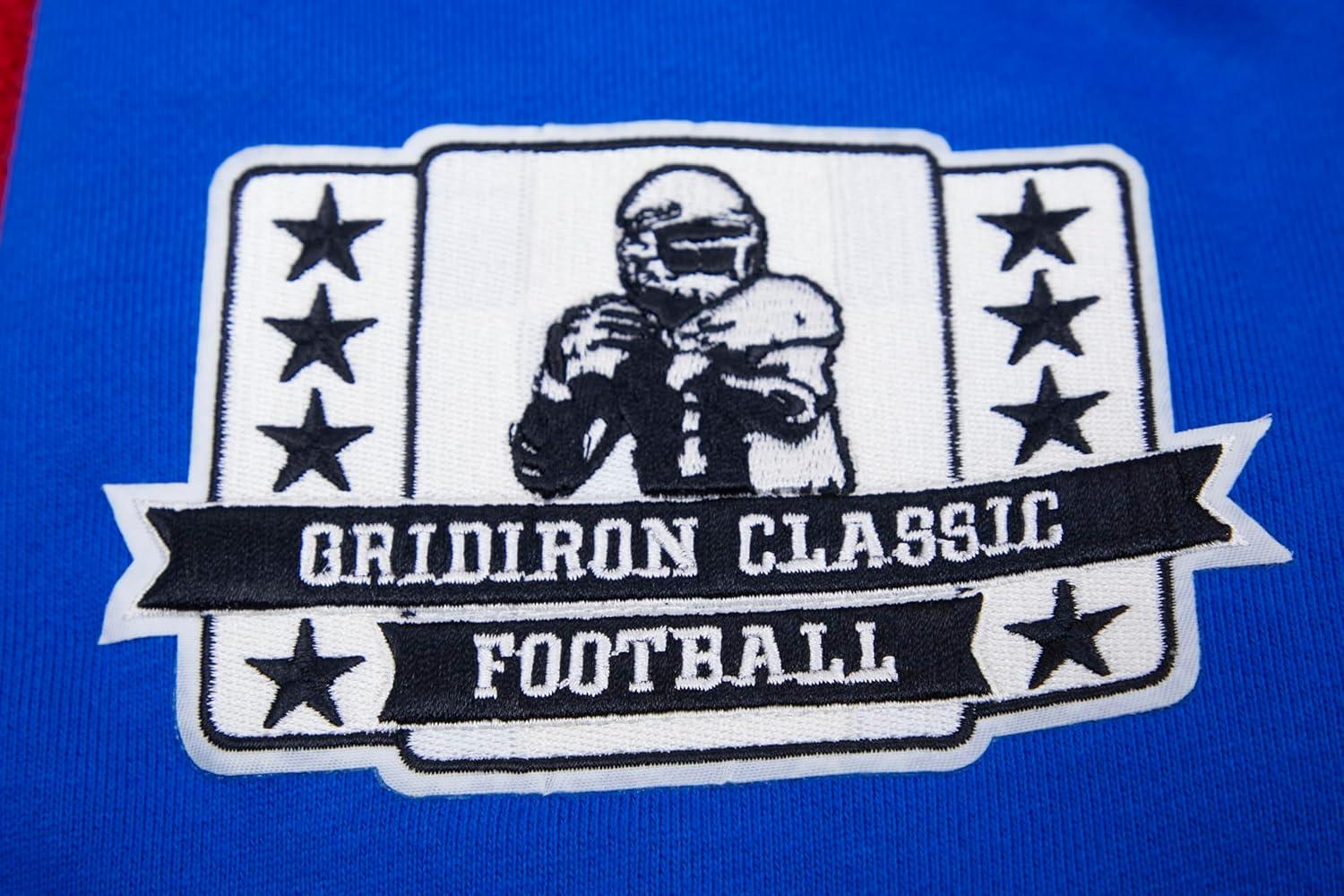 imagePro Standard Mens NFL Retro Classics Brushed Back French Terry Pull Over HoodieRoyal BlueRed