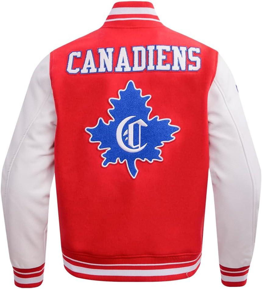 imagePro Standard Mens NHL Retro Classics Varsity JacketRedWhite