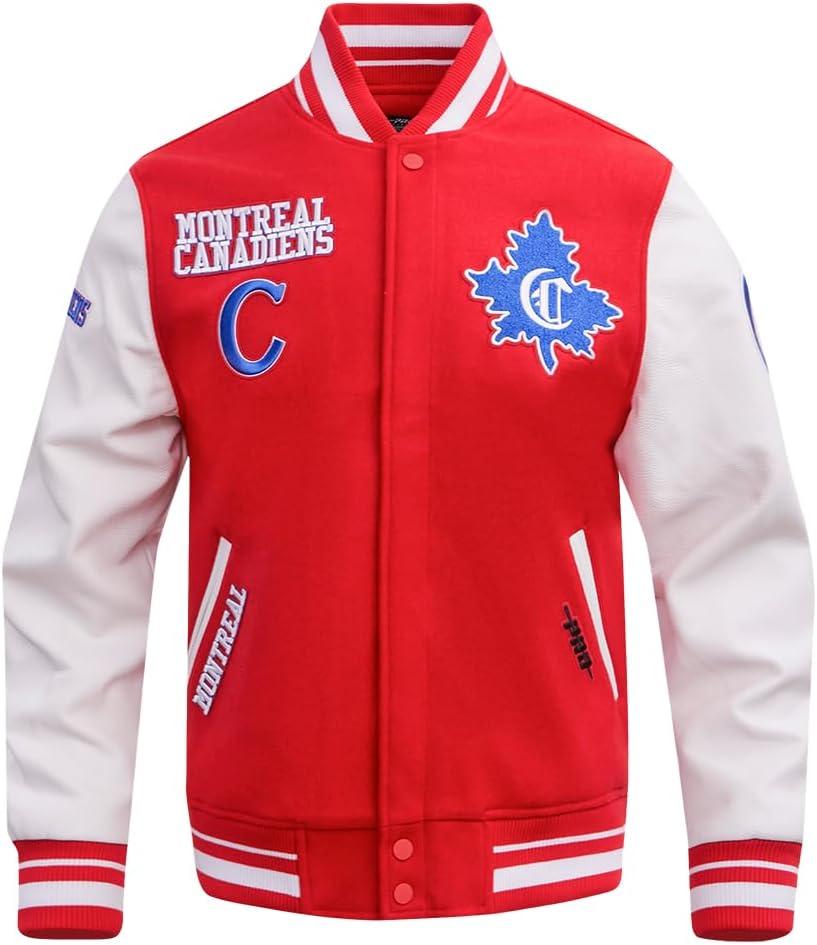 imagePro Standard Mens NHL Retro Classics Varsity JacketRedWhite