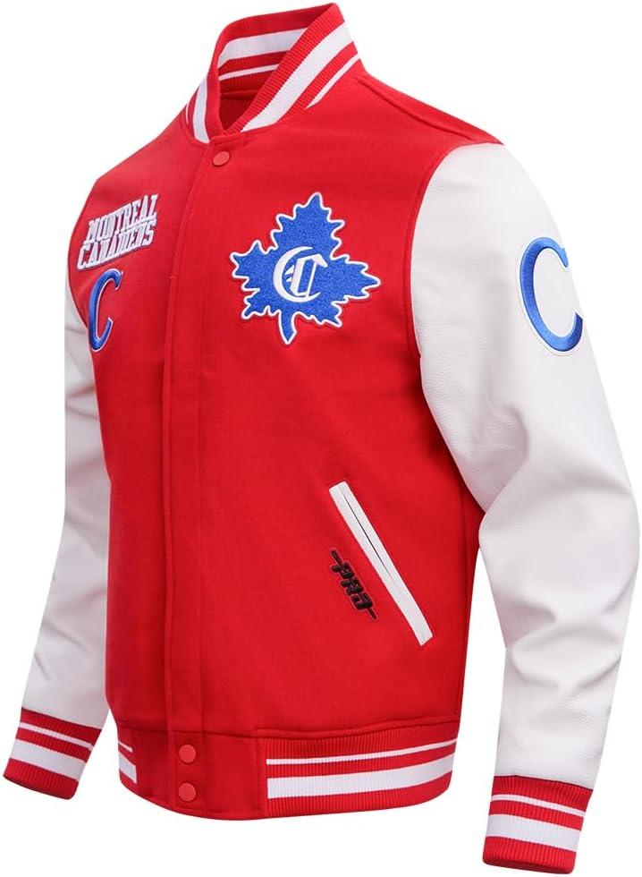 imagePro Standard Mens NHL Retro Classics Varsity JacketRedWhite