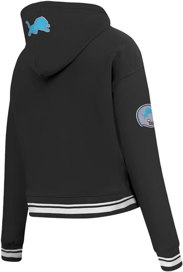 imagePro Standard Womens NFL Retro Classics Brushed Back French Terry Cropped Pullover HoodieBlack