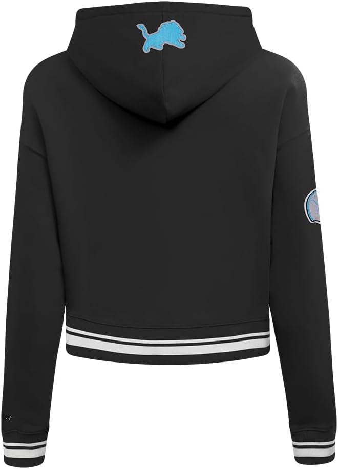 imagePro Standard Womens NFL Retro Classics Brushed Back French Terry Cropped Pullover HoodieBlack