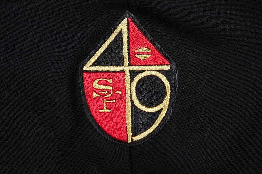 imagePro Standard Womens NFL Retro Classics Brushed Back French Terry Cropped Pullover HoodieBlackRedBlack