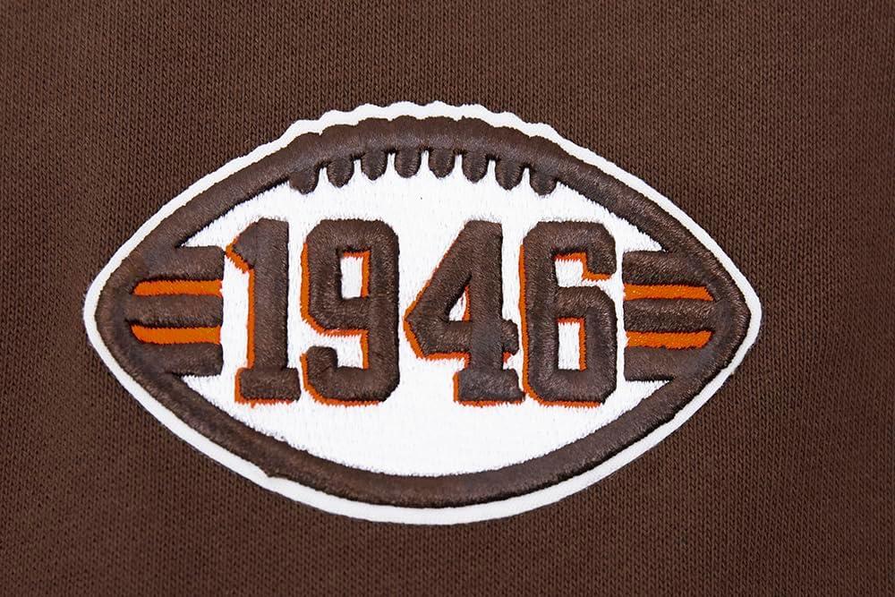 imagePro Standard Womens NFL Retro Classics Brushed Back French Terry Cropped Pullover HoodieBrown